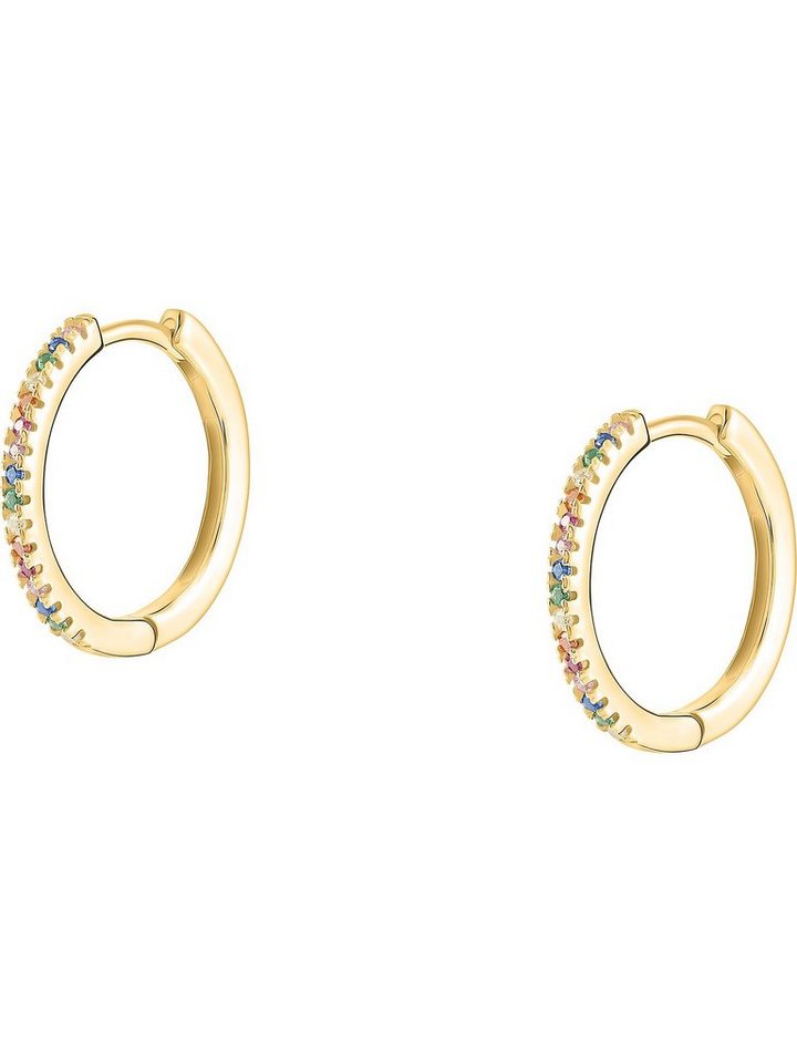 CHRIST Paar Creolen CHRIST Damen-Creole 925er Silber 32 Zirkonia (Paar), COLORFUL von CHRIST