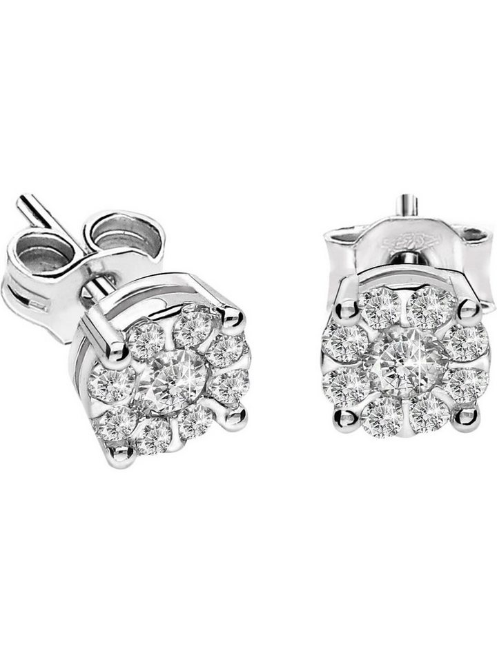 CHRIST Paar Ohrstecker CHRIST Damen-Ohrstecker 585er Weißgold 2 Diamant von CHRIST
