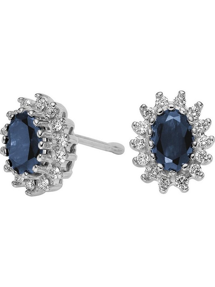CHRIST Paar Ohrstecker CHRIST Damen-Ohrstecker 585er Weißgold 2 Saphir von CHRIST