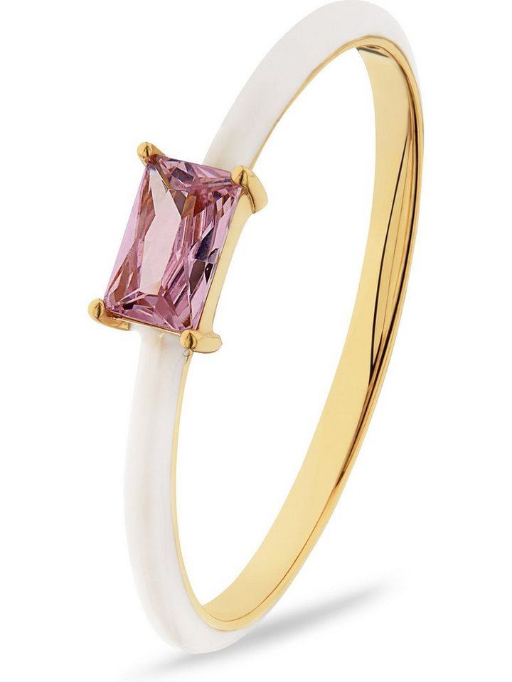 CHRIST Silberring CHRIST Damen-Ring Emaille, 925er Silber 1 Zirkonia, Zirkonia, synthetisch von CHRIST