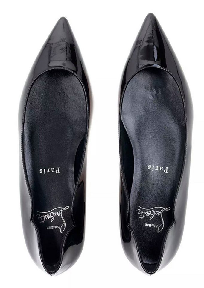 CHRISTIAN LOUBOUTIN Hot Chickita Flats Lackleder Schuhe Ballerina Hochwertiges Lackleder vom Kalb, rot lackiertem Sohle von CHRISTIAN LOUBOUTIN