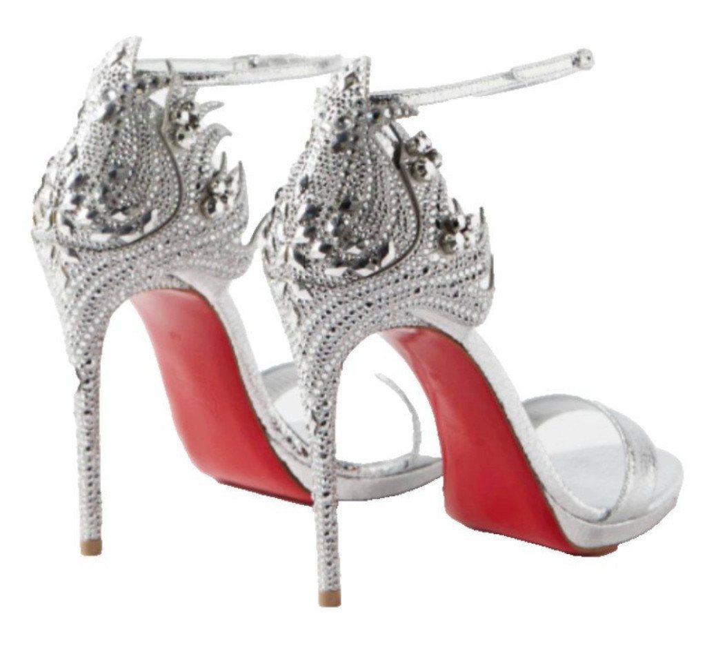 CHRISTIAN LOUBOUTIN Loubi Vega 120 crystal-embellished Stiletto Sandals Schuhe 39 High-Heel-Pumps Kristallflammen aus der Viva Las Vegas Kollektion von CHRISTIAN LOUBOUTIN