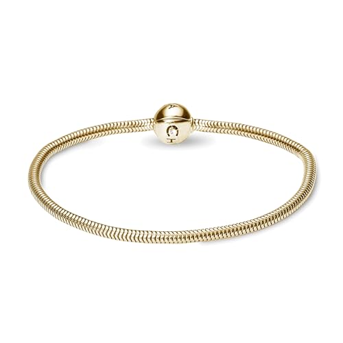 Charm Armband Damen | 21 cm | Schlangenkette Gold | Kompatibel mit Charms & Anhängern (separat erhältlich) | Elegantes Geschenk | Sicherer Runder Verschluss von CHRISTINA