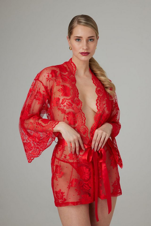 CHRISTINE LE DUC Negligé Spitzen-Kimono Graceful - Rot CHRISTINE LE DUC Negligé Spitzen-Kimono Graceful - Rot von CHRISTINE LE DUC