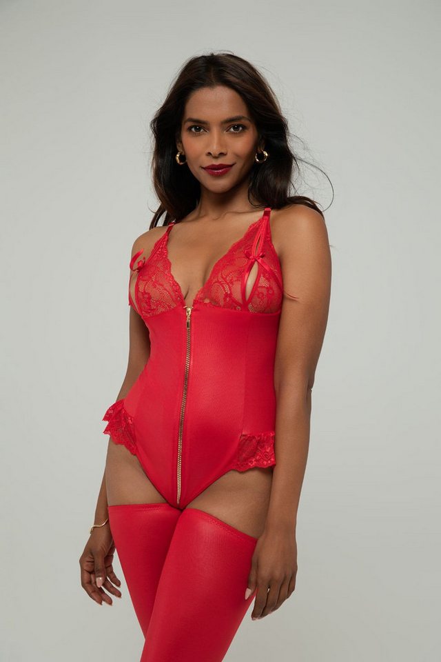 CHRISTINE LE DUC Body Wetlook ouvert Body Christelle - Rot von CHRISTINE LE DUC