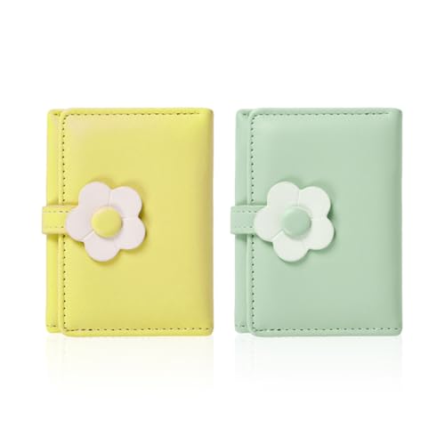2 Stück Kurze Damen-Geldbörse, Süße Blumen-Geldbörse, Faltbare Geldbörse, Tragbare Geldbörse, Schlichtes Design-Geldbörse von CHROMACRAFT