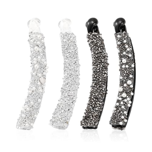4 Stück Strass-Perlen-Haarspangen, Modische Haarspangen, Glänzende Haarspangen, Frisurendekorationen, Rutschfeste Haarspangen Für Damen von CHROMACRAFT