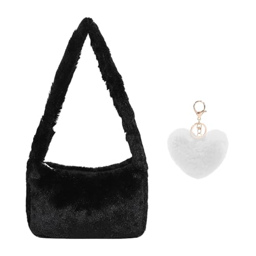 CHROMACRAFT 1 Plüsch-Umhängetasche Und 1 Anhänger, Umhängetasche Mit Großem Fassungsvermögen, Modische Umhängetasche, Süße Umhängetasche, Damentasche von CHROMACRAFT