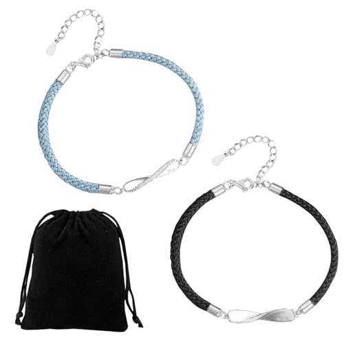 CHROMACRAFT 2 Paar-Armbänder, 1 Kordelzug-Tasche, Modisches Einfaches Armband, Verstellbares Armband, Armband von CHROMACRAFT