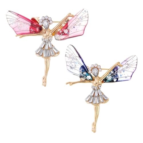 CHROMACRAFT 2 Stück Strass-Broschen, Kreative Personalisierte Anstecknadeln, Damen-Metallabzeichen, Modische Und Elee Anstecknadeln, Bekleidungsschmuck-Accessoires von CHROMACRAFT
