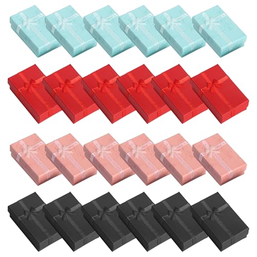 CHROMACRAFT 24 Stück Schmuckverpackungsbox, Schmuck-Geschenkbox, Geschenkbox Aus Papier, Rechteckige Geschenkbox, Geschenkbox Aus Papier von CHROMACRAFT