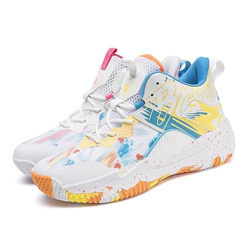 CHRRUXIN Herren Basketballschuhe leichte atmungsaktive High Top Turnschuhe Damen Laufen Anti-Rutsch Mode Graffiti Training Schuhe von CHRRUXIN