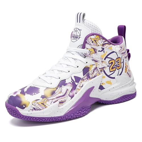 CHRRUXIN Herren Basketballschuhe leichte atmungsaktive High Top Turnschuhe Damen Laufen Anti-Rutsch Mode Graffiti Training Schuhe von CHRRUXIN
