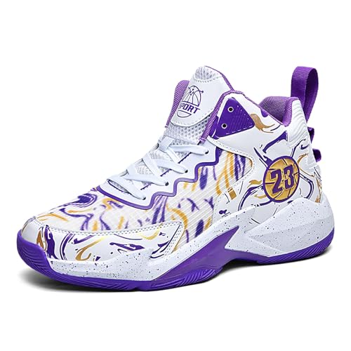 CHRRUXIN Herren Basketballschuhe leichte atmungsaktive High Top Turnschuhe Damen Laufen Anti-Rutsch Mode Graffiti Training Schuhe von CHRRUXIN