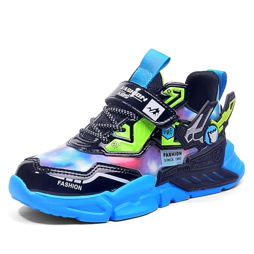 CHRRUXIN Kinder Turnschuhe Junge Hallenschuhe Mädchen Tennis Freizeitschuhe Mecha Schuhe Leicht Sportschuhe Outdoor Joggingschuhe Größe 28-39 EU von CHRRUXIN