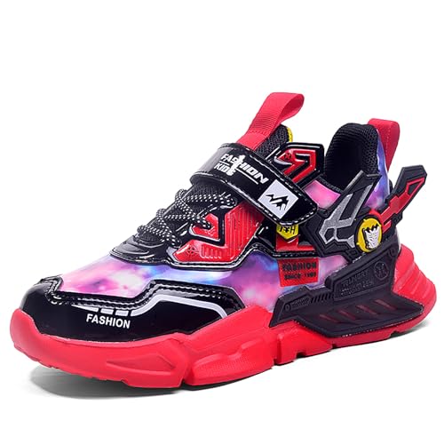 CHRRUXIN Kinder Turnschuhe Junge Hallenschuhe Mädchen Tennis Freizeitschuhe Mecha Schuhe Leicht Sportschuhe Outdoor Joggingschuhe Größe 28-39 EU von CHRRUXIN