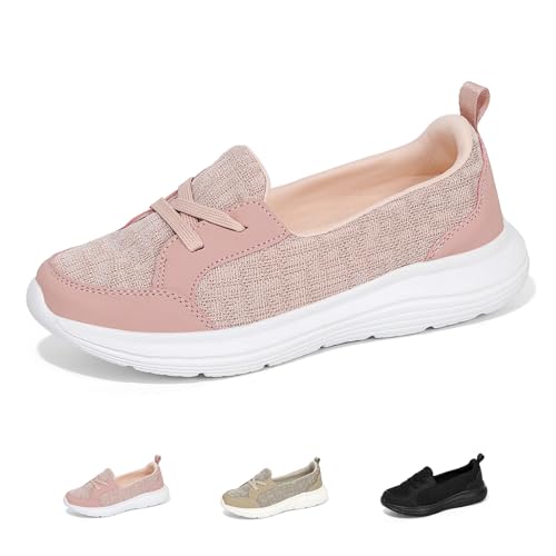 Damen Bequeme OrthopäDische Wanderschuhe, 2024 Neue OrthopäDische Frauen Atmungsaktive Rutsch Auf Bogen UnterstüTzung rutschfeste Schuhe von CHRRUXIN