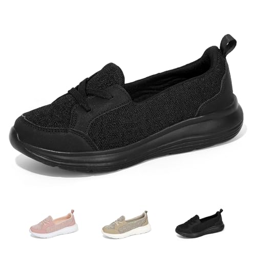 Damen Bequeme OrthopäDische Wanderschuhe, 2024 Neue OrthopäDische Frauen Atmungsaktive Rutsch Auf Bogen UnterstüTzung rutschfeste Schuhe von CHRRUXIN