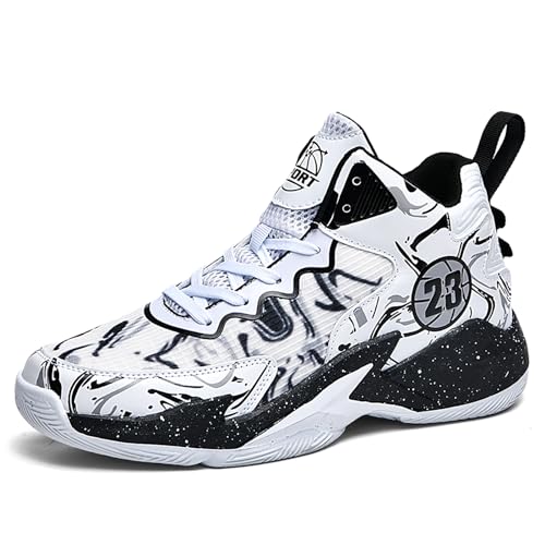 Männer Basketball Schuhe No-Rutsch Atmungsaktive Outdoor Schuhe für Frauen Mode Graffiti Training Schuhe von CHRRUXIN