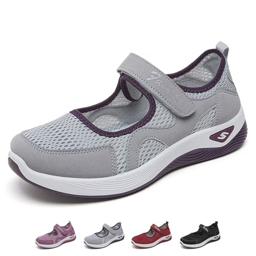 Orthopädische Schuhe Damen Slip On Walking Orthopedic Diabetic Walking Shoes Freizeit Mesh Atmungsaktiv Sandals von CHRRUXIN