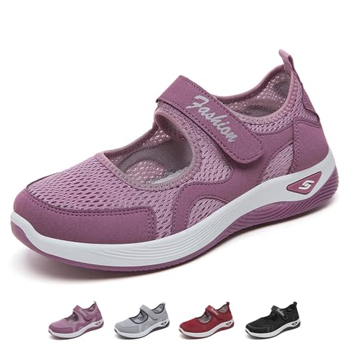 Orthopädische Schuhe Damen Slip On Walking Orthopedic Diabetic Walking Shoes Freizeit Mesh Atmungsaktiv Sandals von CHRRUXIN