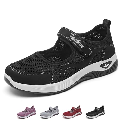 Orthopädische Schuhe Damen Slip On Walking Orthopedic Diabetic Walking Shoes Freizeit Mesh Atmungsaktiv Sandals von CHRRUXIN