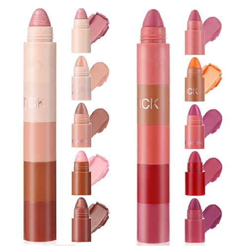 10 Farben Lidschatten Stift Lidschatten Bleistift Lidschatten Set Eyeshadow Pen Lidschatten-Stick Glänzende Schattenstäbe Wasserdicht Langlebig Schnell Trocknend, Make-up-Geschenk für Frauen von CHSEEO