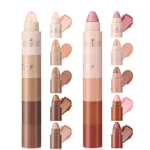 10 Farben Lidschatten Stift Lidschatten Bleistift Lidschatten Set Eyeshadow Pen Lidschatten-Stick Glänzende Schattenstäbe Wasserdicht Langlebig Schnell Trocknend, Make-up-Geschenk für Frauen von CHSEEO
