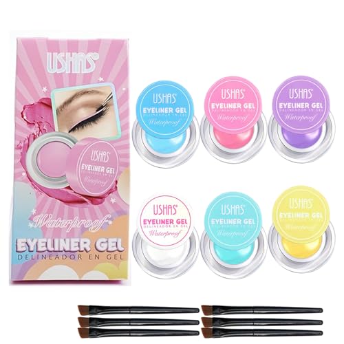 6 Farben Liquid Eyeliner Set, Wasserdicht Langlebig Eyeliner Bleistift Set, Hochpigmentierter Eyeliner-Stift-Set, Matte Eyeliner Bunt für den Täglichen Gebrauch und Weihnachten von CHSEEO