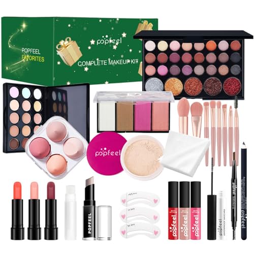 All in One Make Up Set, Make-up Sets, Schminke Set für Frauen, Makeup Set Starter Kit Kosmetik Schmink Set mit Lidschatten Palette, Lippenstift, Eyeliner, Mascara, Pinsel Für Frauen Mädchen von CHSEEO