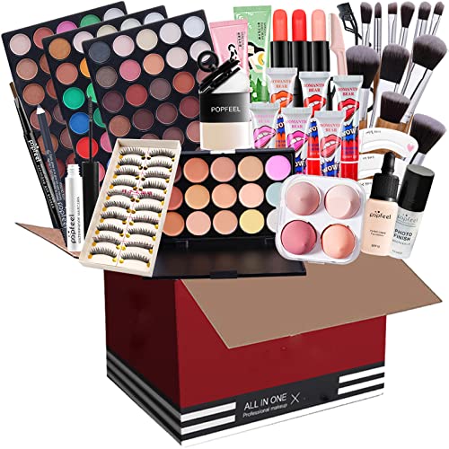 All in One Make Up Set, Make-up Sets, Schminke Set für Frauen, Makeup Set Starter Kit Kosmetik Schmink Set mit Lidschatten Palette, Lippenstift, Eyeliner, Mascara, Pinsel Für Frauen Mädchen von CHSEEO