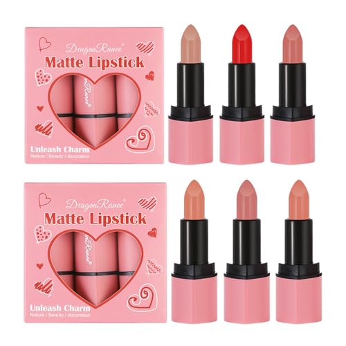 CHSEEO 6 Farben Lippenstift Set Matt, feuchtigkeitsspendender wasserdicht tragbar, niedlicher Mini-Lippenstift in Kapselform Geschenkbox Schönheitskosmetik Kosmetika Geschenk für Mädchen Frauen #1 von CHSEEO