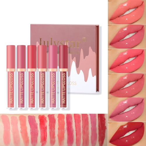 CHSEEO 6 Farben flüssiger Lipgloss, flüssig, glänzend, feuchtigkeitsspendend, für Lippen, langer Halt, Lipgloss, Make-up-Set, Geschenk für Frauen und Mädchen – B von CHSEEO