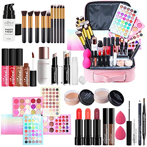 CHSEEO Schminkset Make up Set Cosmetics Schminkkoffer Kosmetik Geschenk Set Concealer Lidschatten Palette Puder Lipgloss Lippenstift Make-up Paletten für Gesicht, Augen und Lippen #4 von CHSEEO