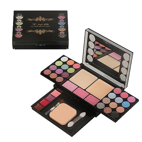 Lidschatten Palette, 33 Farben Lidschatten Palette Contouring Kit Kombination mit Lip Gloss, Blusher Kosmetik Make Up Kit, Hochpigmentierten Farben, Eyeshadow Make Up Kosmetik von CHSEEO