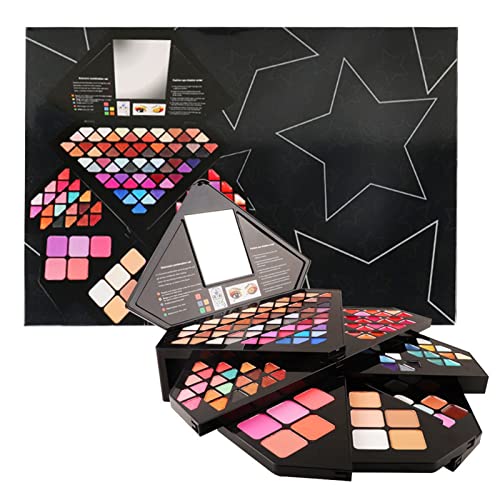 Lidschatten Palette Nudetöne Eyeshadow Make Up Kosmetik kompakte Palette, Professional Makeup Shadow Palette, Schminkkassette mit Lipgloss, Lidschatten, Blush für Profi-und Tägliche von CHSEEO