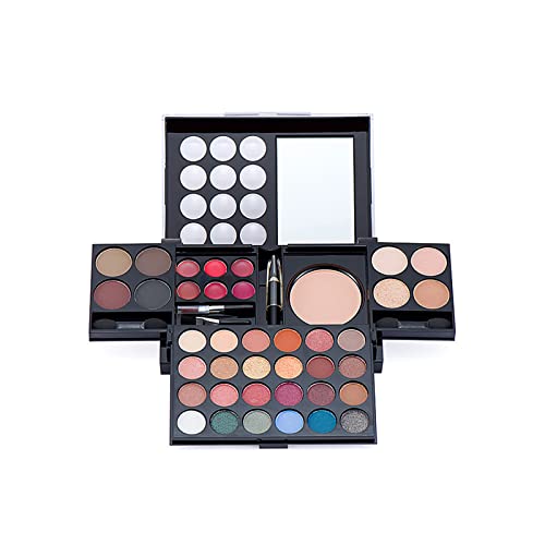 Lidschatten Palette Nudetöne Eyeshadow Make Up Kosmetik kompakte Palette, Professional Makeup Shadow Palette, Schminkkassette mit Lipgloss, Lidschatten, Blush für Profi-und Tägliche von CHSEEO