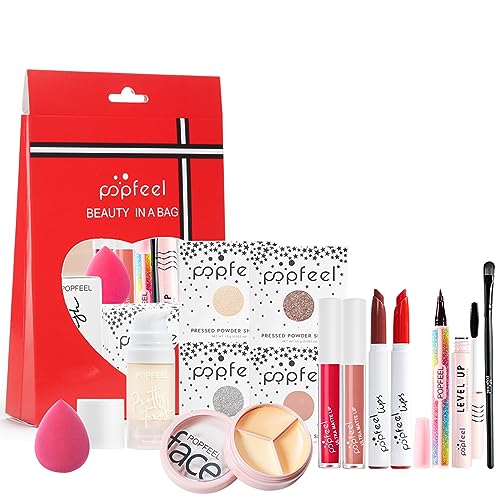 Make-up-Geschenkset Kosmetik-Palette Starter Kit Schminke Set, Make-up Sets mit Schminktasche Schminkkoffer Kosmetik Lidschatten Geburtstags Weihnachten Geschenkset Für Frauen Mädchen von CHSEEO