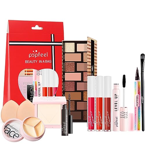 Make-up-Geschenkset Kosmetik-Palette Starter Kit Schminke Set, Make-up Sets mit Schminktasche Schminkkoffer Kosmetik Lidschatten Geburtstags Weihnachten Geschenkset Für Frauen Mädchen von CHSEEO