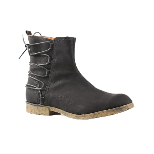 CHSHOER Damen Klassische Mode Strapazierfähige Leder Low Heel Stiefel(Schwarz,37.5) von CHSHOER