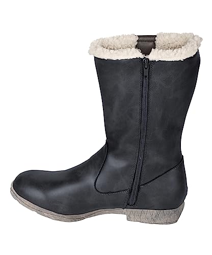 CHSHOER Damen Leder Lokomotive Winter Blockabsatz baumwolle stiefeln 2064(Grau,39) von CHSHOER