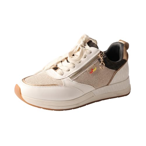 CHSHOER Sport Mode Freizeitschuhe Damen Patchwork Lace Up Schuhe(White，40 von CHSHOER