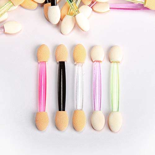 CHSYOO 300 Stück Einweg Schwamm Lidschatten Applikator mit doppelseitigem Lidschattenpinsel Make up Tools von CHSYOO
