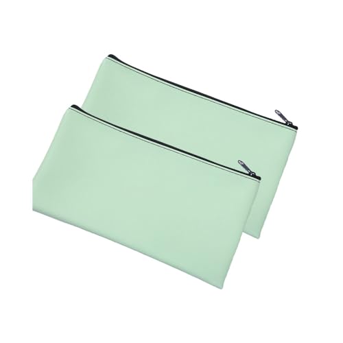 Geldtaschen 2 Stück Banktasche Geldscheintasche Banktaschen aus Kunstleder Geldbeutel mit Reißverschluss PU-Leder Taschen Transporttasche Dokumententasche für Schule Haushalt Business von CHTME