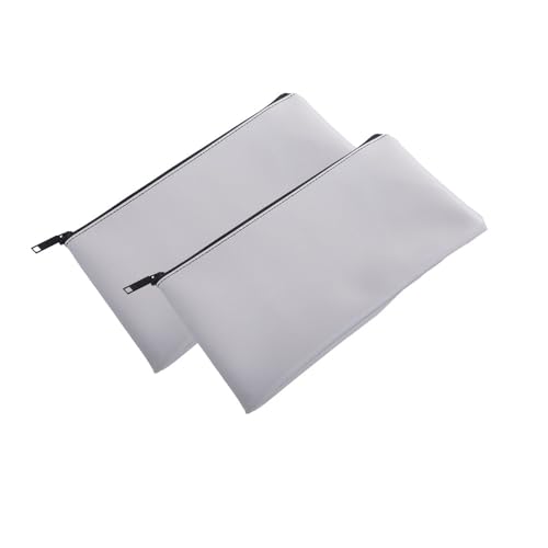 Geldtaschen 2 Stück Banktasche Geldscheintasche Banktaschen aus Kunstleder Geldbeutel mit Reißverschluss PU-Leder Taschen Transporttasche Dokumententasche für Schule Haushalt Business von CHTME