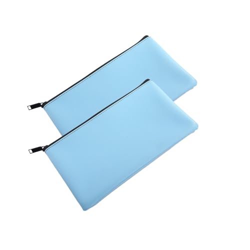 Geldtaschen 2 Stück Banktasche Geldscheintasche Banktaschen aus Kunstleder Geldbeutel mit Reißverschluss PU-Leder Taschen Transporttasche Dokumententasche für Schule Haushalt Business von CHTME