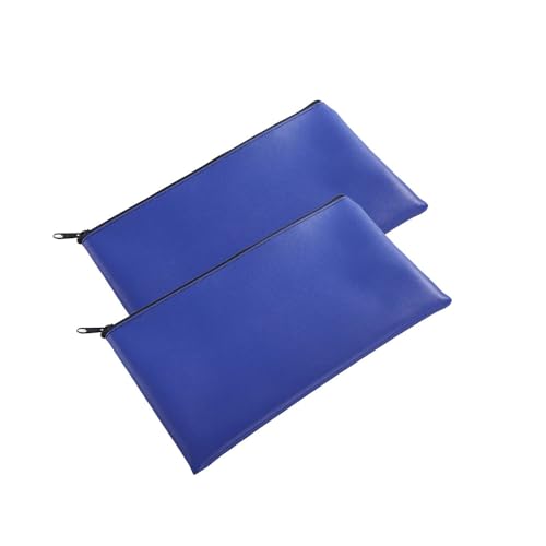 Geldtaschen 2 Stück Banktasche Geldscheintasche Banktaschen aus Kunstleder Geldbeutel mit Reißverschluss PU-Leder Taschen Transporttasche Dokumententasche für Schule Haushalt Business von CHTME