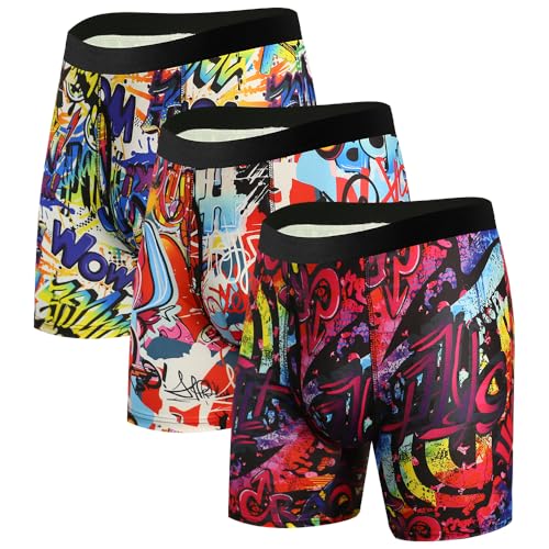 CHUAKIN Boxershorts Herren Bunte Unterwäsche Sportliche Männer Unterhosen Retroshorts Multipack von CHUAKIN