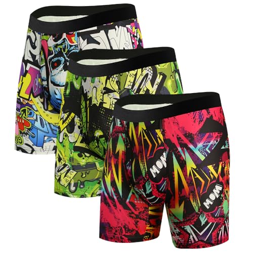 CHUAKIN Boxershorts Herren Bunte Unterwäsche Sportliche Männer Unterhosen Retroshorts Multipack von CHUAKIN