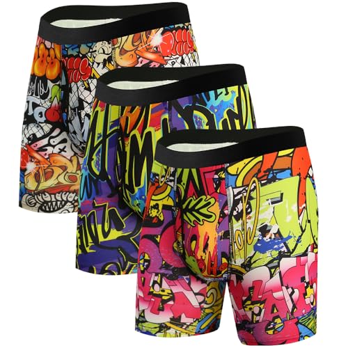 CHUAKIN Boxershorts Herren Bunte Unterwäsche Sportliche Männer Unterhosen Retroshorts Multipack von CHUAKIN